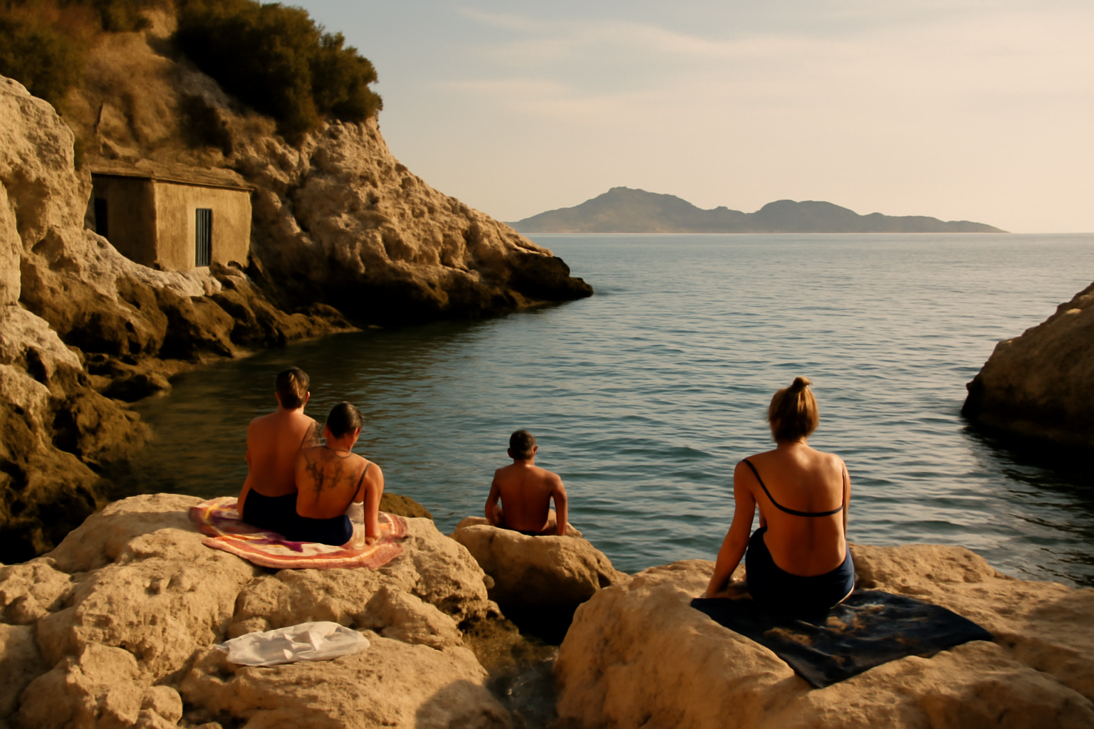 Malmousque à Marseille : crique au bord de l’eau et vue sur les îles du Frioul