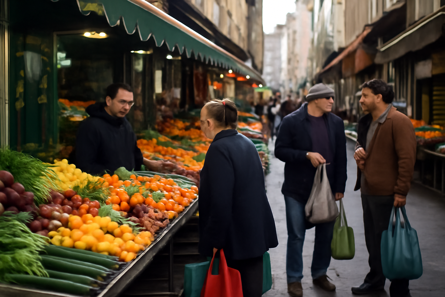 Noailles marsiglia : étals du marché dans les ruelles du 1er arrondissement de Marseille